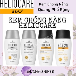 Kem chống nắng quang phổ rộng Heliocare Water Gel/ Mineral/ Pigment/ Age Active Fluid 50ML BLISS CORNER