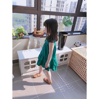 Váy thô ba lỗ hè xanh mát cho bé