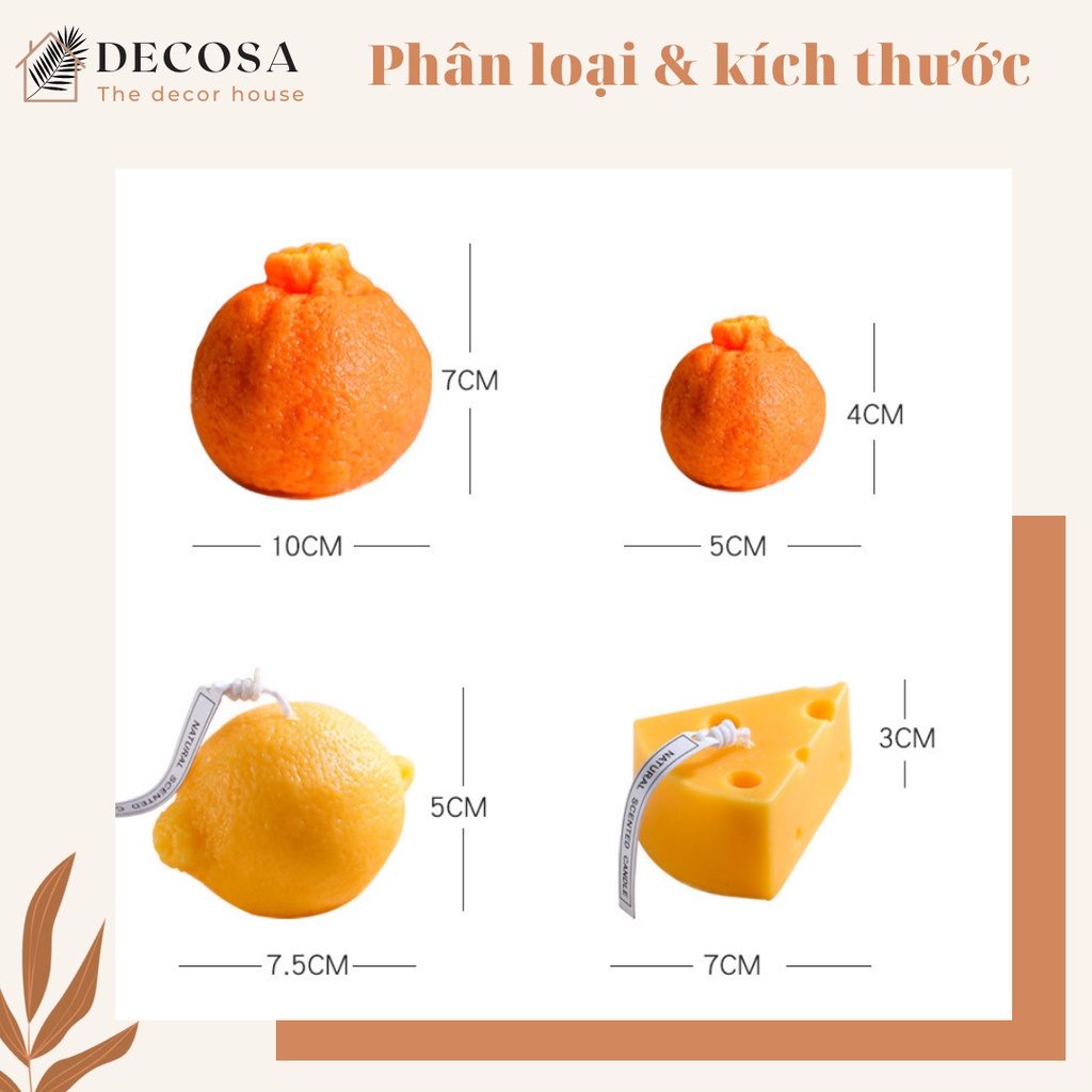 Nến thơm trang trí nhà cửa hình trái cây DECOSA