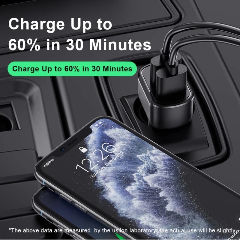 Tẩu Sạc Nhanh 30W PD 2.4A Hai Cổng USB Cho Điện Thoại