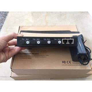 switch quang 4 cổng SC + 2 Cổng J45 - SWITCH CHIA 2 LAN 4 QUANG