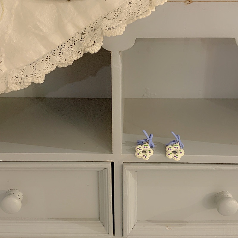 Bông Tai Mạ Bạc Dạng Kẹp Hình Nơ Tím Phong Cách Ngọt Ngào Dễ Thương 2022