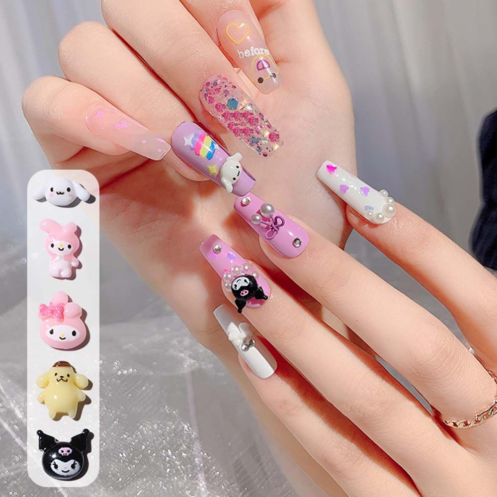 [Hàng mới về] Phụ kiện trang trí móng nghệ thuật hình động vật hoạt hình 3d dễ thương