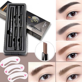 Bút chì vẽ lông mày hai đầu tự động chống thấm nước lâu trôi kèm phụ kiện