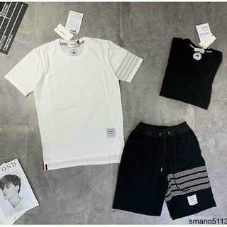 Bộ quần áo nam mùa hè ngắn tay phối viền sọc chất thun co dãn 4 chiều ARU SHOP BH108