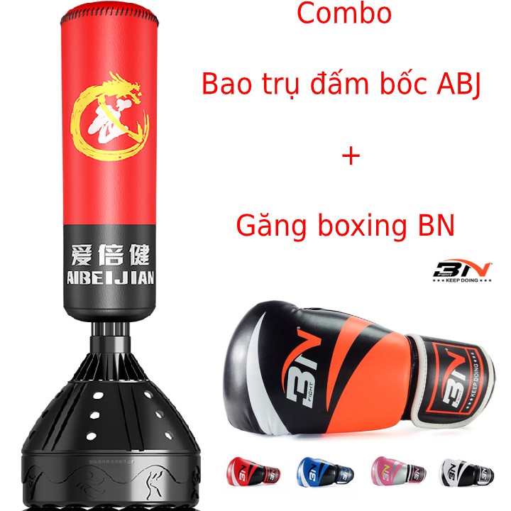 Bao Cát Boxing Tự Đứng Phiên Bản 2021 tặng găng boxing BN chính hãng - Nhanh hơn, ưu việt hơn - Cao 1m70, đường kính 28