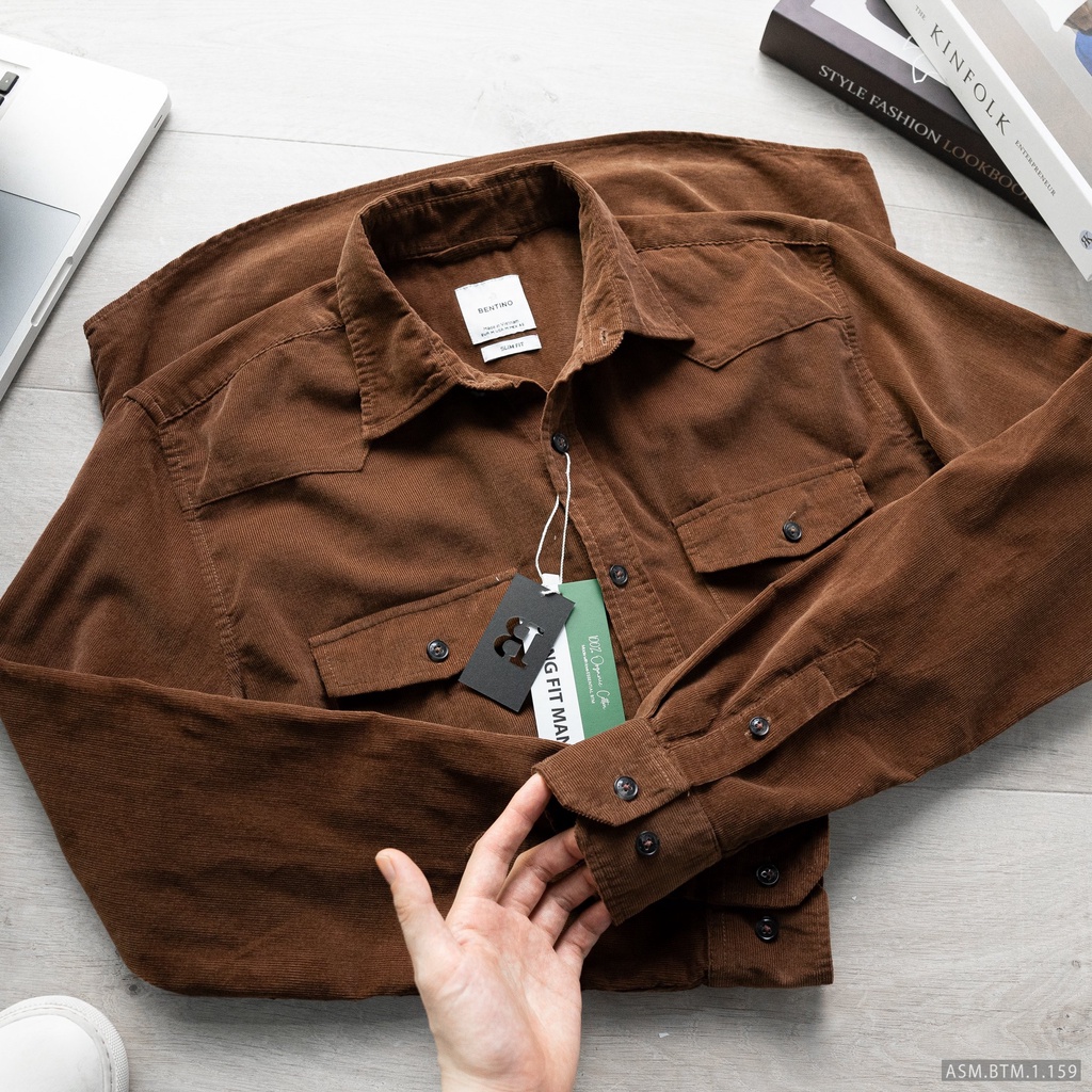 Áo sơ mi nam dài tay trẻ trung với chất liệu vải nhung tăm cực xịn, mặc cực sang 1159