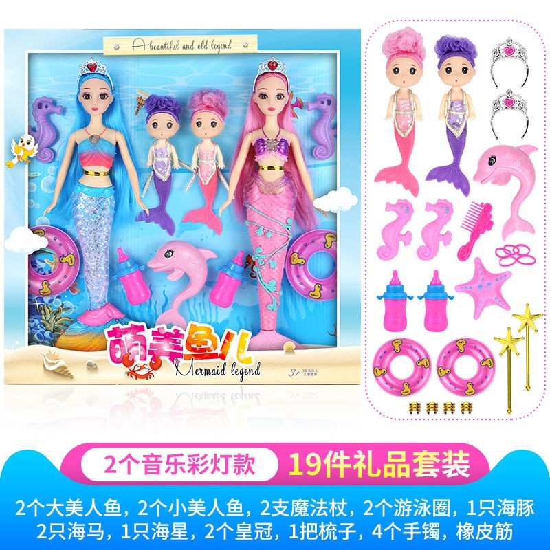 Bộ Đồ Chơi Búp Bê Barbie Nàng Tiên Cá Xinh Xắn Cho Bé Gái