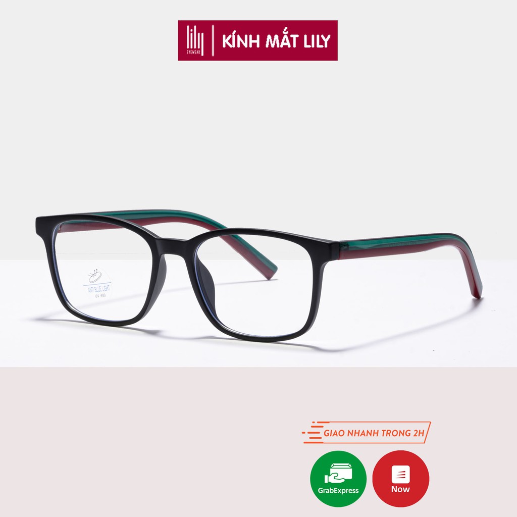 Gọng kính mắt nam nữ Lilyeyewear mắt vuông chất liệu nhựa dày dặn chắc chắn dễ đeo thời trang 8264