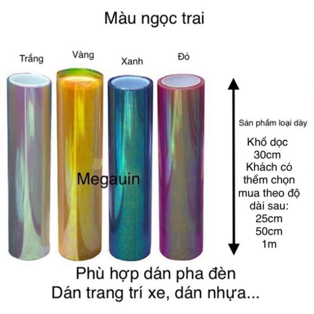 Đề can (decal) dán pha đèn màu ngọc trai