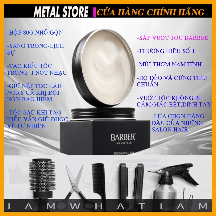 SÁP Vuốt Tóc NAM-Hàng chính hãng-wax vuốt tóc BARBER thương hiệu số 1