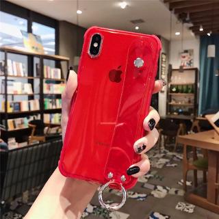 Ốp điện thoại TPU mềm trong suốt có quai cầm cho IPhone 11 X XR XS Max 6 6S 7 8 Plus