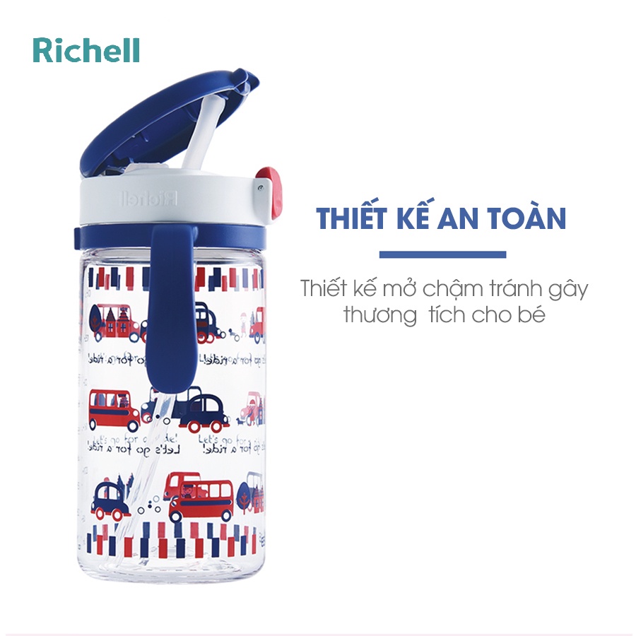 Cốc ống hút Richell Aqulea 320ml