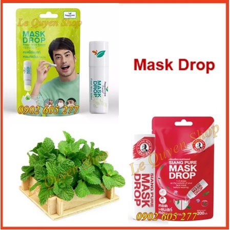 [Hàng Chính Hãng] Dầu Bạc Hà Thông Mũi Cho Khẩu Trang Peppermint Field Mask Drop Thái Lan