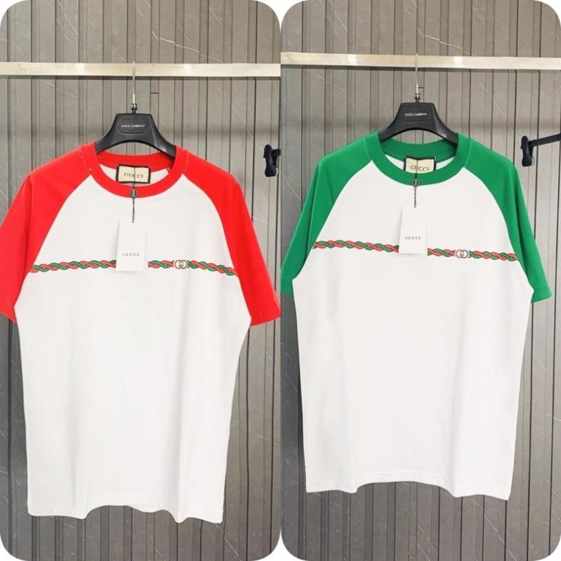 Áo Thun Unisex Trắng Vạch Ngang Logo GC Cực Chất - Áo Phông Unisex GC Đơn Giản Siêu Đẹp