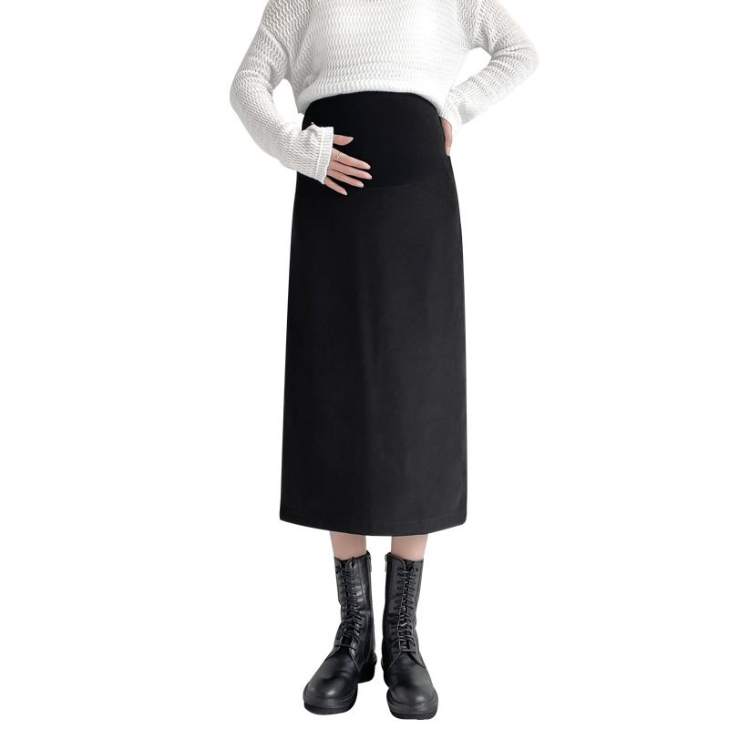 Chân Váy Chữ a Lưng Cao Màu Đen Thời Trang Mùa Thu Cho Mẹ Bầu