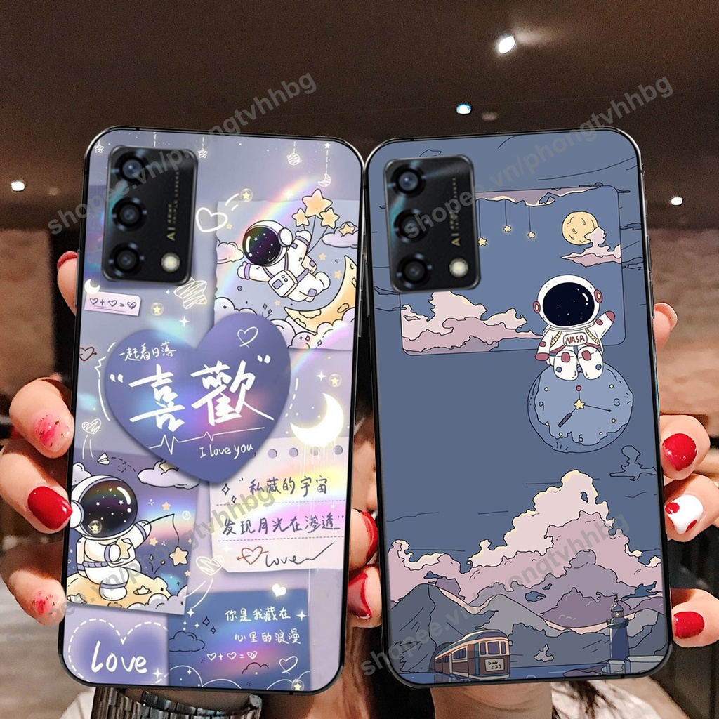 Ốp lưng Oppo A54 / A74 / A94 / A95 phi hành gia hoạt hình 3D cute giá rẻ