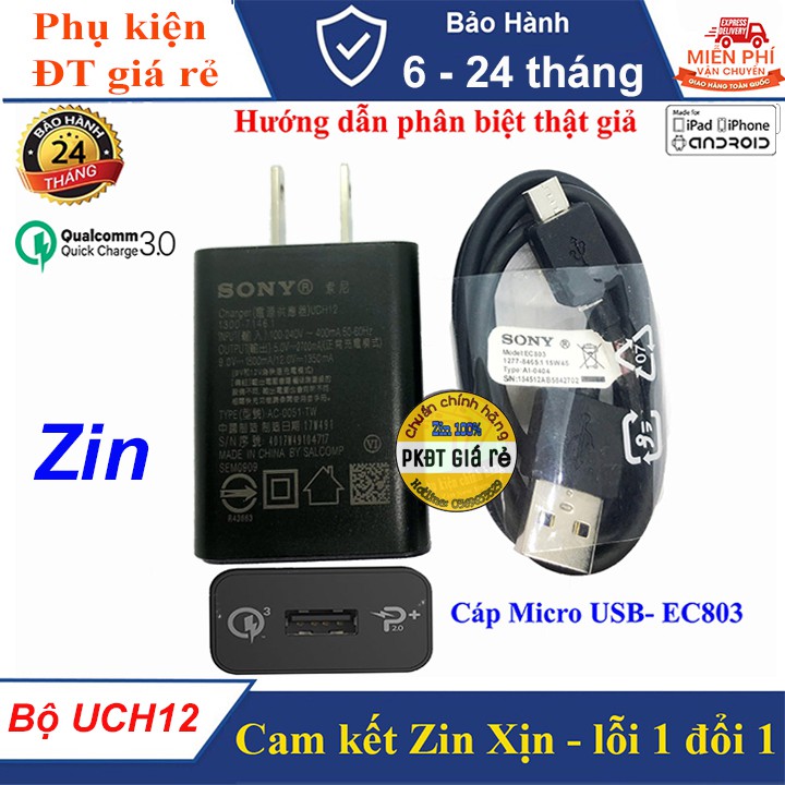 Bộ sạc nhanh 3.0 Sony UCH12  chính hãng,BH 12 tháng
