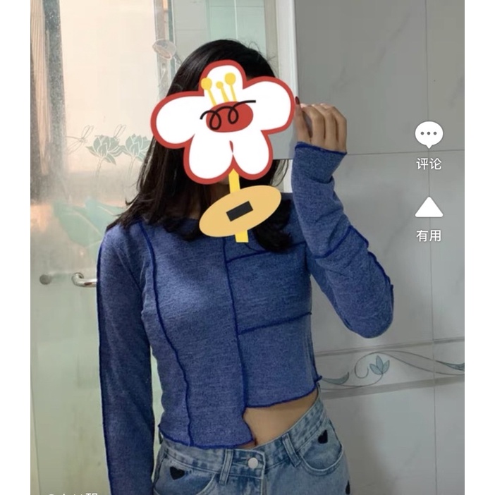 Áo croptop vạt chéo viền Ju Seok kyung PENTHOUSE kèm ảnh thật SĂN size M