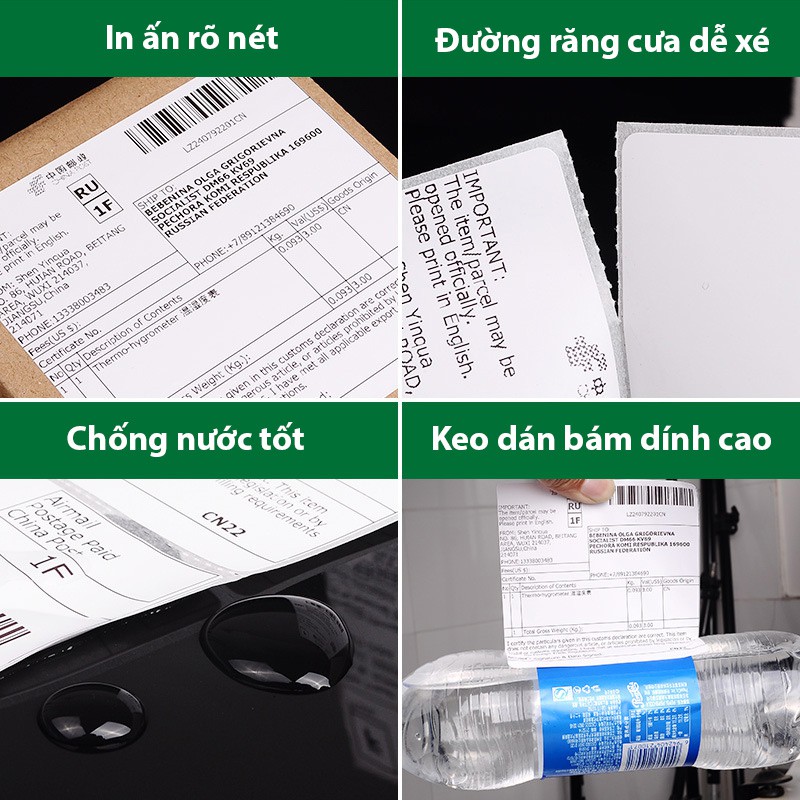 ✅Giấy In Nhiệt Đơn Hàng Tự Dính Shopee TMĐT Cho Máy In Nhiệt, Tem In Vận Đơn Mã Vạch, Khổ A6 100x150mm Xấp【Giá Rẻ 】