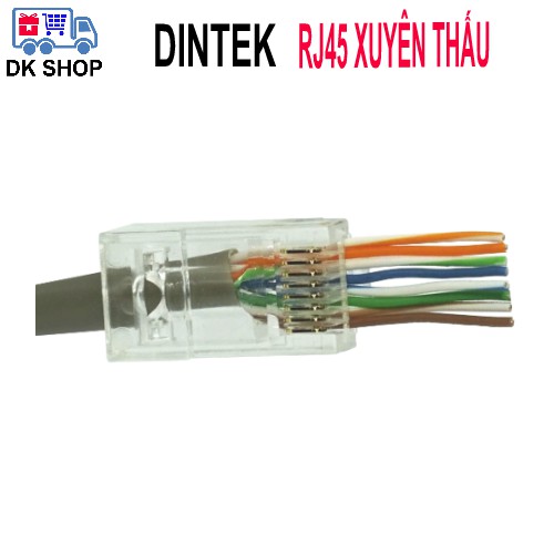 Đầu mạng xuyên thấu DINTEK ezi-PLUG RJ45 (1501-88060) - 100 Đầu/ Bịch.