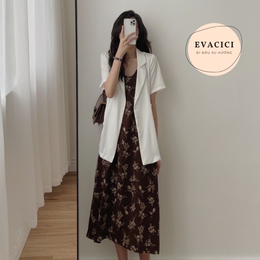 {EVACICI} Blazer NGẮN TAY 1 lớp ulzzang, áo khoác Blazer kiểu vest 1 lớp CỘC TAY 3 màu HOT HIT