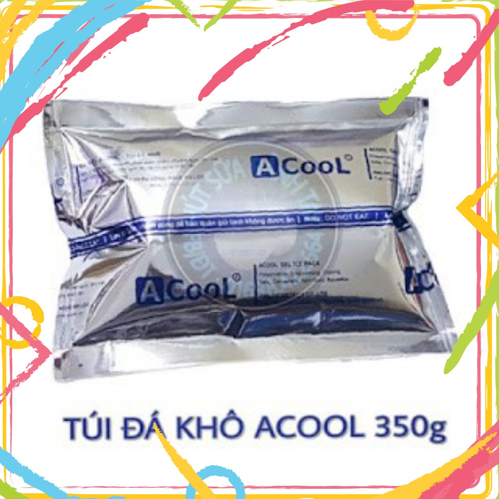 tuan000020 Đá khô giữ nhiệt Acool dạng gel - túi tráng bạc 350g - Dùng bảo quản lạnh thực phẩm, đồ uống, sữa mẹ tuan0000