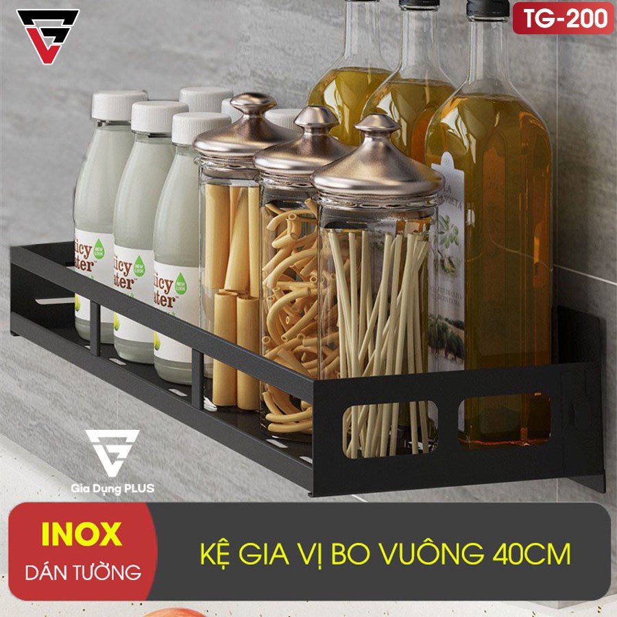 Kệ đựng gia vị inox + sơn tĩnh điện dán tường cho phòng bếp đa năng - không cần bắt vít, đục lỗ | BigBuy360 - bigbuy360.vn