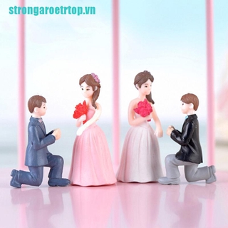 Set 2 Tượng Cô Dâu Chú Rể Mini Dễ Thương Trang Trí Nhà Búp Bê