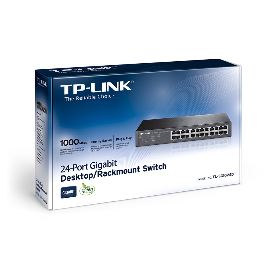 Bộ chia mạng Switch TP-Link TL-SG1024D 24 port Gigabit (24Port 10/100/1000Mbps - Vỏ kim loại)