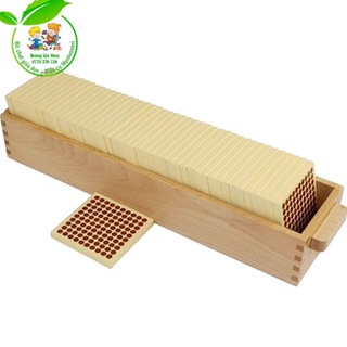 Bộ 45 khối gỗ 100 Montessori và khay đựng (45 Wooden Hundred Squares)