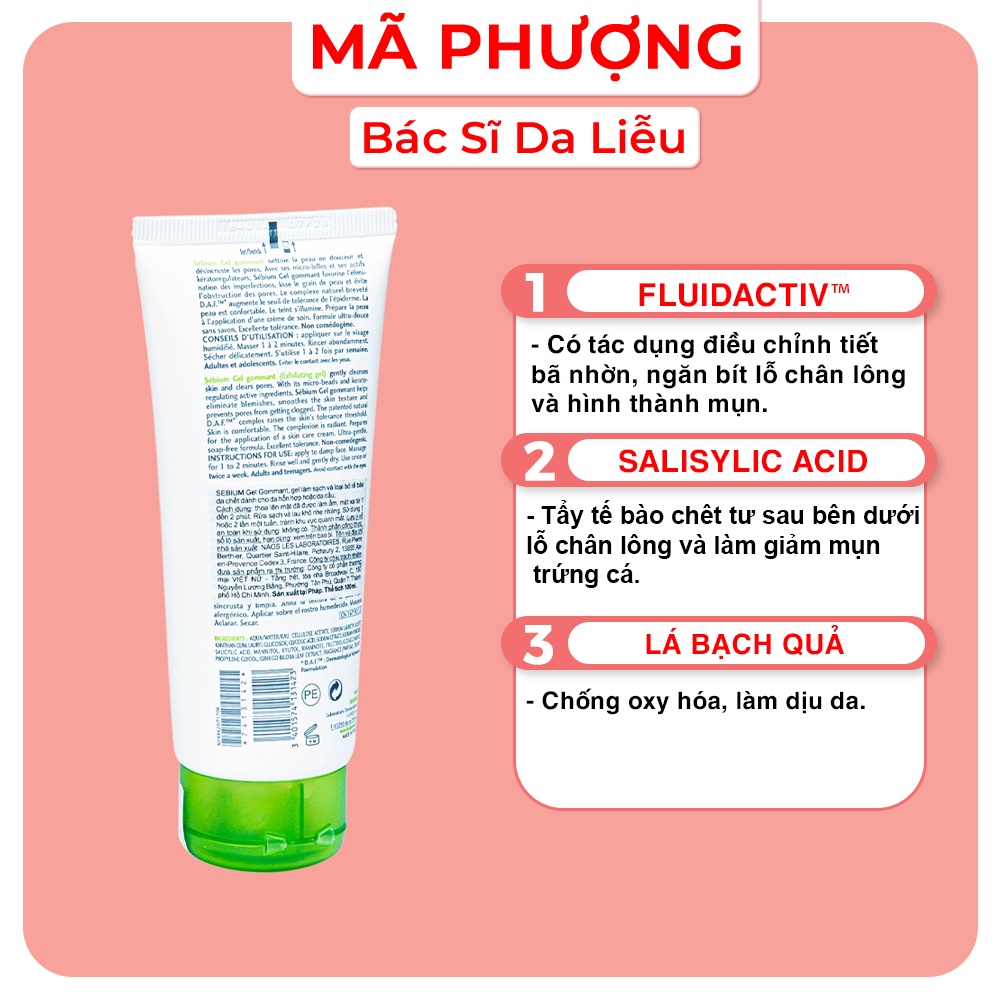 [CHÍNH HÃNG] Tẩy da chết Bioderma sebium Gel Gommant