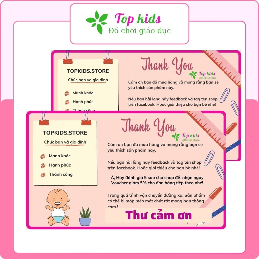 Card Cám Ơn, Card Thank You, Thiệp Cám Ơn, lời chúc tốt đẹp màu trắng thanh lịch (Chỉ tặng hông bán) TOPKIDS