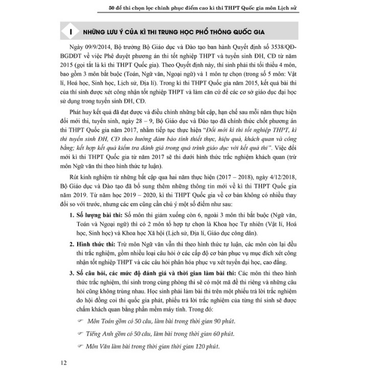 Sách - 50 Đề Thi Chọn Lọc Chinh Phục Điểm Cao Kì Thi THPT Quốc Gia Môn Lịch Sử