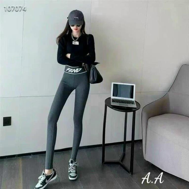 (sỉ=lẻ) QUẦN LEGGING CẠP CHỮ FEND LÓT LÔNG SIÊU ẤM CHO NỮ