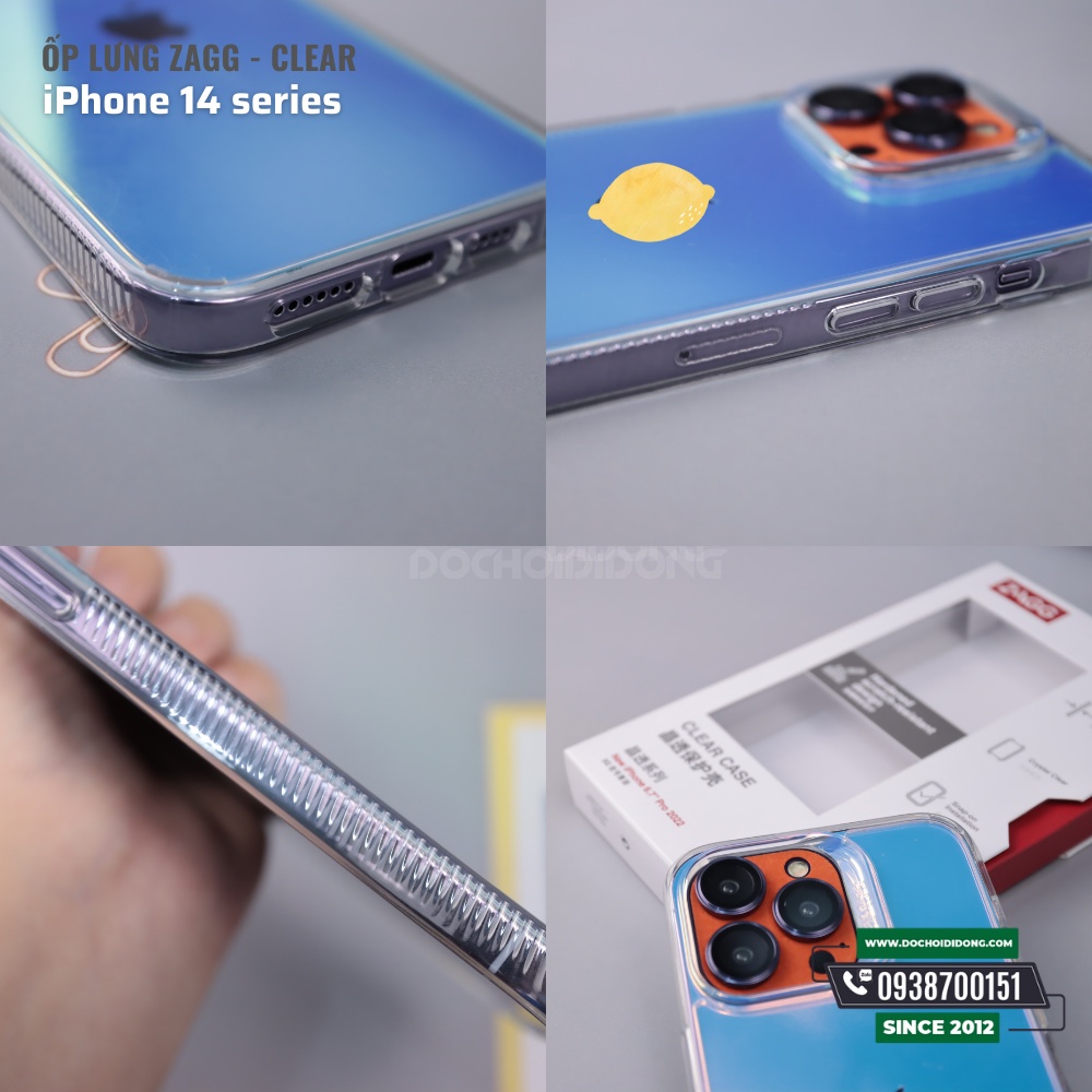 Ốp lưng cho iPhone 14 - 14 Plus - 14 Pro - 14 Pro Max ZAGG Clear