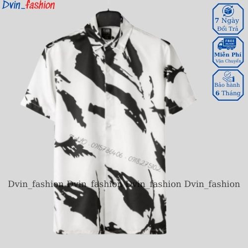 Áo sơ mi cộc tay nam , vải lụa form regular Dvin_fashion
