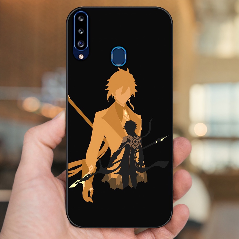 Ốp lưng Samsung A20S viền đen in hình Zhongli Genshin Impact