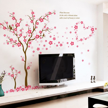 decal dán tường hoa sao hồng