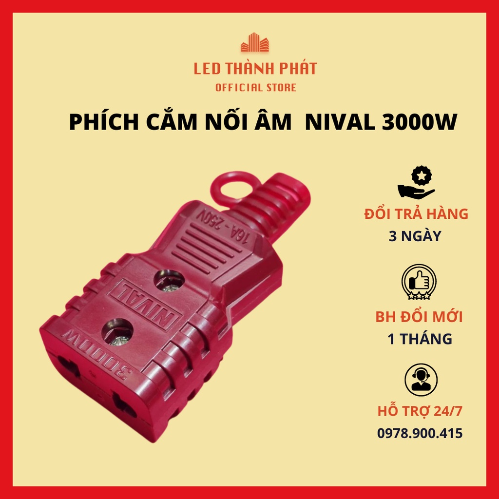 Phích nối âm siêu chịu tải, phích cái chịu tải Sopoka 10A-250V Nhựa PC chống cháy