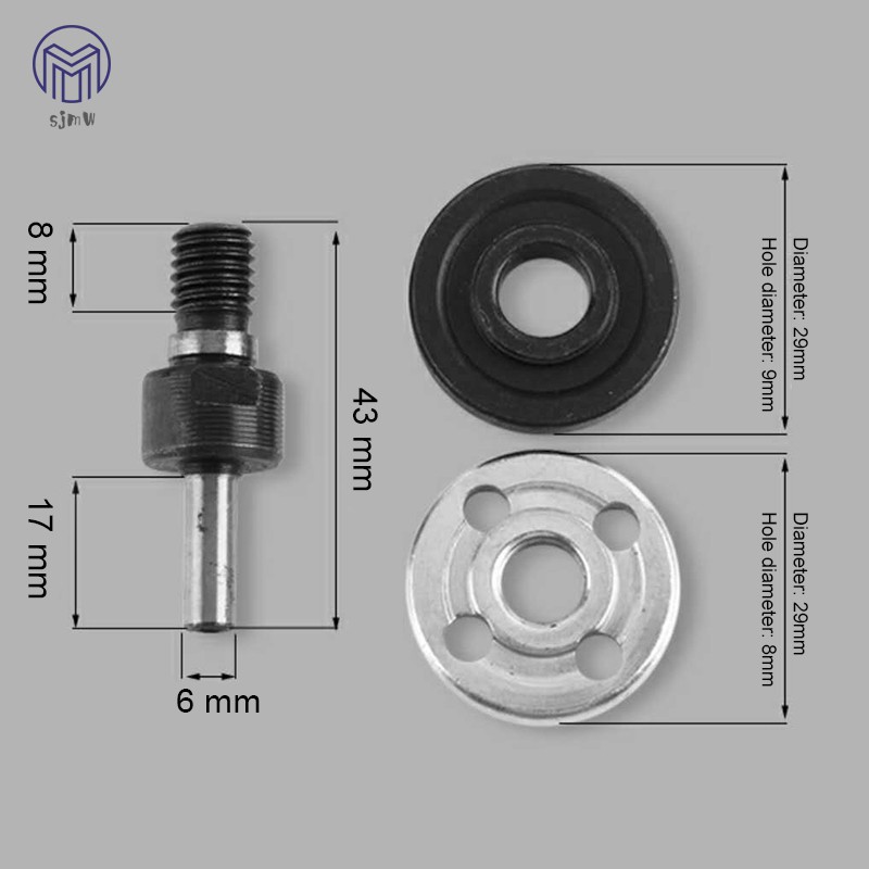 Bộ 5 dụng cụ hỗ trợ gắn đầu đánh bóng vào máy khoan 6mm/10mm