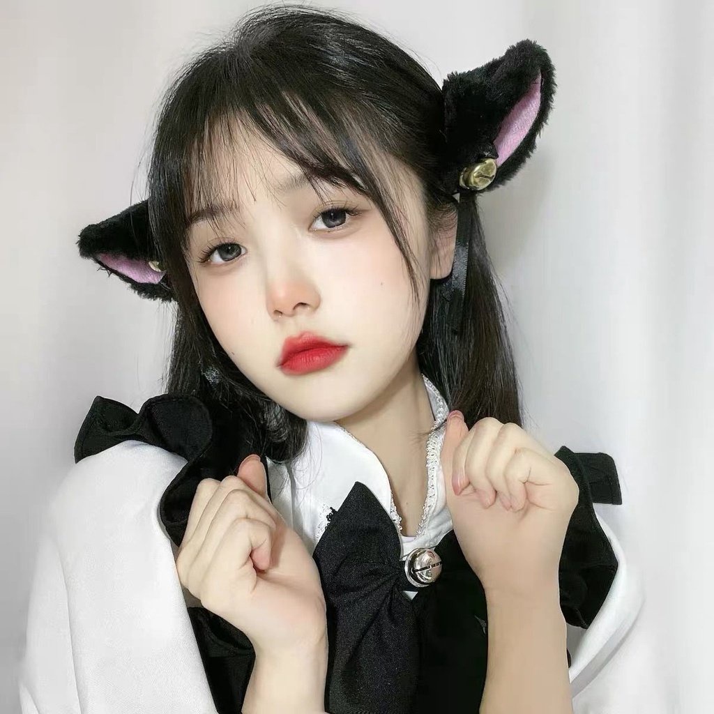 Băng đô cài tóc kẹp tai mèo lông đính chuông xinh xắn dùng để cosplay