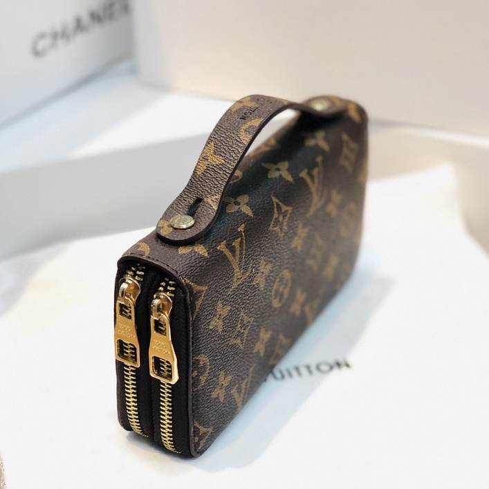 Ví Cầm Tay LV hai khóa bản to cao cấp có hộp tặng kèm size 20cmx 10cm