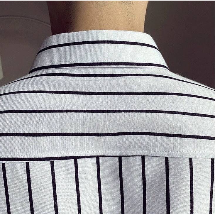 Áo Sơ Mi Nam Dài Tay Đẹp TAHISM016 Kẻ sọc 2 màu đen,trắng chất Cotton thoáng mát | BigBuy360 - bigbuy360.vn