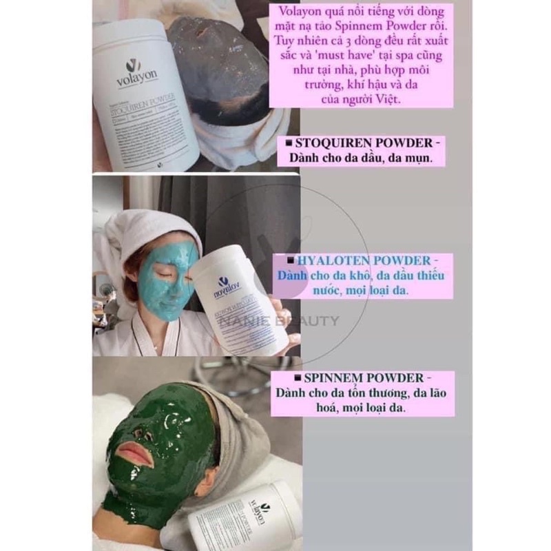 Mặt Nạ Tảo Xoắn V O L A Y O N Spinnem / Hyaloten / Stoquiren Powder