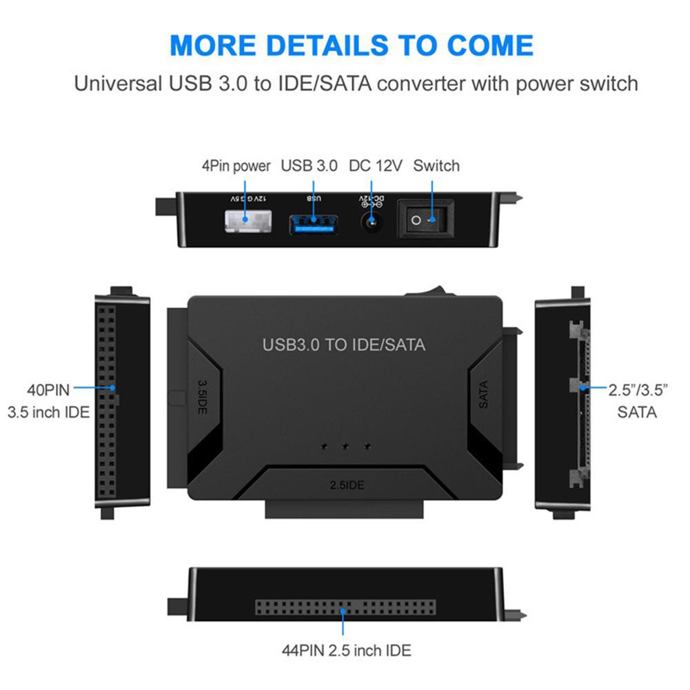 Bộ Chuyển Đổi Usb 3.0 Sang Sata / Ide Cho Ổ Cứng 2.5 / 3.5 Inch