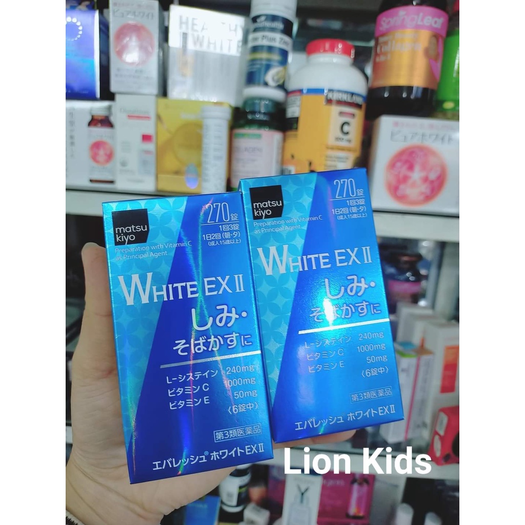 Viên Uống Trắng Da White EX II 270 Viên  Nhật Bản giúp da trắng sáng, mờ thâm nám, tàn nhang, chống lão hóa