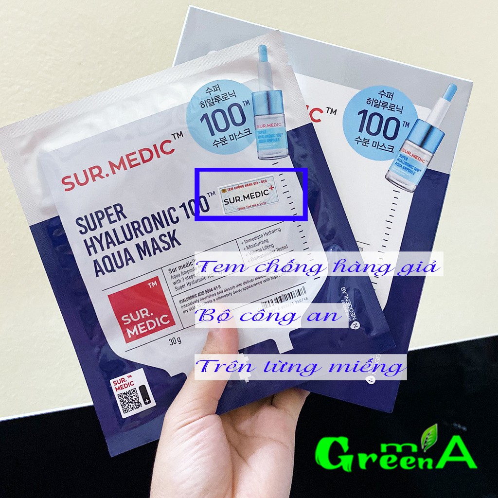 SUR MEDIC Mặt Nạ Cấp Nước Cho Da Sur.Medic Super Hyaluronic 100™ Aqua Mask 30g [NHẬP KHẨU CHÍNH HÃNG]