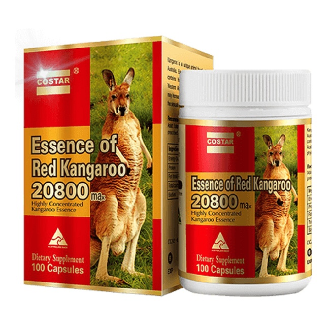 Viên Uống Tăng Cường Sinh Lý Essence of Red Kangaroo 20800 Max Úc Hộp 100 Viên
