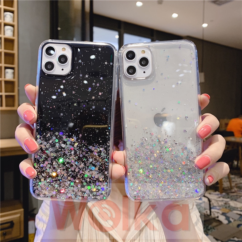 Ốp điện thoại mềm kim tuyến nước lấp lánh dành cho iPhone 11 Pro Max 6s 6 7 8 Plus X XS Max XR